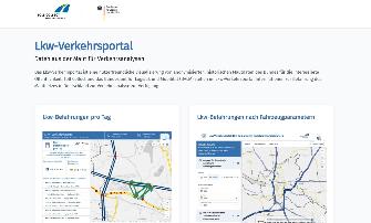 
Screenshot des Lkw-Verkehrsportals mit Karten zu Lkw-Befahrungen